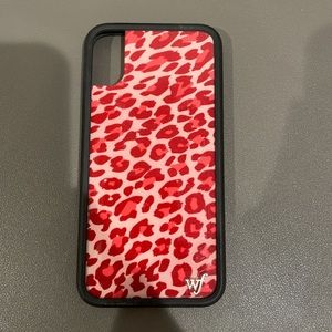 iPhone X/XS pink cheetah wildflower case